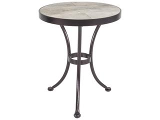 OW Lee Accent Wrought Iron Round Patio Side Table