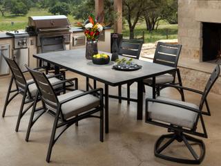 OW Lee Arc Aluminum Dining Set