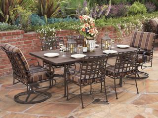 OW Lee Classico Wide Arms Wrought Iron Dining Set