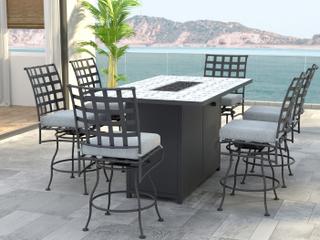 OW Lee Classico Wide Arms Wrought Iron Dining Set