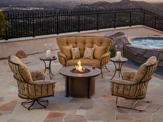 OW Lee Monterra Wrought Iron Outdoor Lounge Set
