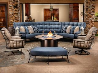 OW Lee Monterra Wrought Iron Cushion Lounge Set