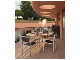 Oxford Garden Travira Aluminum Flint 5 Piece Outdoor Dining Set with Black Sling