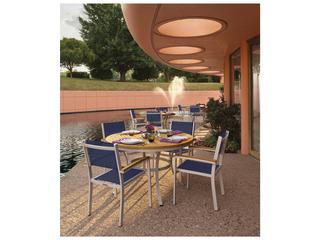 Oxford Garden Travira Aluminum Flint 5 Piece Patio Dining Set with Ink Pen Sling
