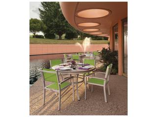 Oxford Garden Travira Aluminum Flint 5 Piece Outdoor Patio Dining Set with Go Green Sling