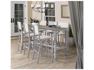 Oxford Garden Travira Aluminum Flint 7 Piece Bar Set with Natural Sling