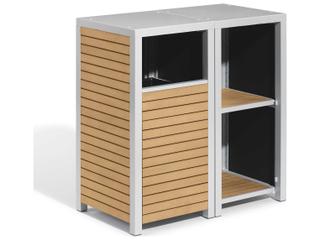 Oxford Garden Travira 2 Piece Modular Valet Waste Receptacle and Shelves Bases Set