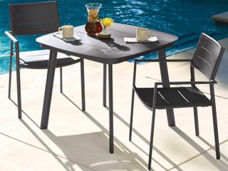 Oxford Garden Eiland Two Aluminum Dining Chairs & Table Set