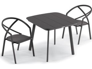Oxford Garden Azal Aluminum Carbon 3 Piece Outdoor Dining Set