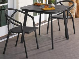 Oxford Garden Azal Aluminum Carbon 3 Piece Outdoor Dining Set