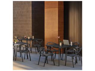 Oxford Garden Azal Aluminum Carbon 5 Piece Outdoor Patio Dining Set