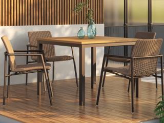 Oxford Garden Orso Wicker Sand 5 Piece Outdoor Patio Dining Set