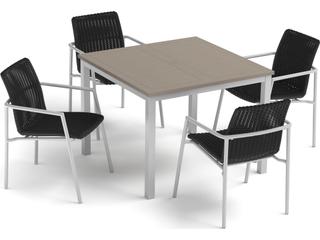 Oxford Garden Orso Wicker Shadow 5 Piece Outdoor Patio Dining Set