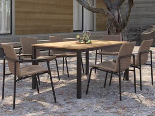 Oxford Garden Orso Wicker Sand 7 Piece Patio Dining Set