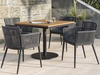 Oxford Garden Nette Aluminum Carbon 5 Piece Outdoor Patio Dining Set