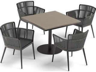 Oxford Garden Nette Aluminum Carbon 5 Piece Patio Dining Set