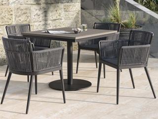 Oxford Garden Nette Aluminum Carbon 5 Piece Patio Dining Set