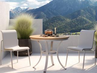 Oxford Garden Orso Aluminum Flint 3 Piece Bistro Set with Fog Sling