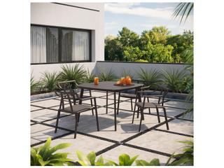 Oxford Garden Markoe Aluminum Carbon 5 Piece Outdoor Patio Dining Set