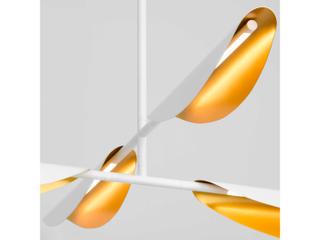 Oxygen by Quorum Pivot 4-Light White Aged Brass Linear Chandelier