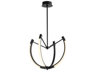 Oxygen by Quorum Utopia 4-Light Black Geometric Linear Chandelier