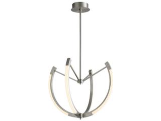 Oxygen by Quorum Utopia 4-Light Satin Nickel Geometric Linear Chandelier