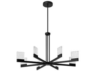 Oxygen by Quorum Gamma 8-Light Black Geometric Linear Chandelier