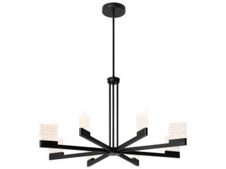 Oxygen by Quorum Gamma 8-Light Black Geometric Linear Chandelier
