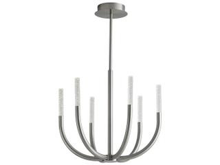 Oxygen by Quorum Presto 6-Light Satin Nickel Linear Chandelier