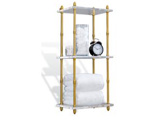 Port 68 Carmel Brass/Lucite Shelf 32"H
