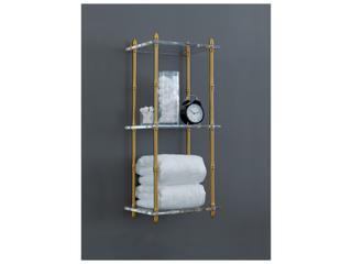 Port 68 Carmel Brass/Lucite Shelf 32"H