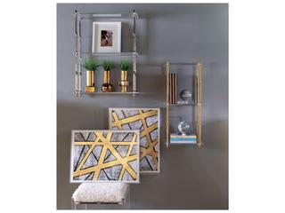 Port 68 Carmel Brass/Lucite Shelf 32"H