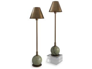 Port 68 Boston Brass/Green Buffet Lamp /Set 2