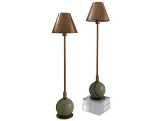 Port 68 Boston Brass/Green Buffet Lamp /Set 2