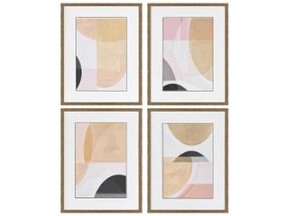 Paragon Abstract Curved Forms Wall Art Set of 4