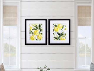 Paragon Farmhouse Lemony Branch Framed Art Set of 2