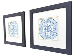 Paragon Blue Textiles I Framed Art - Set of 2
