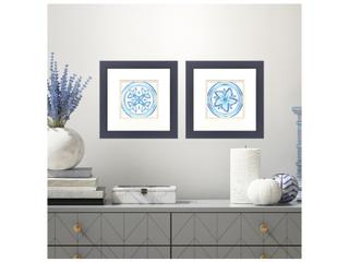 Paragon Blue Textiles II Framed Art - Set of 2