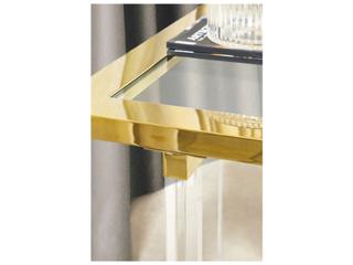 Pasargad Home Vicenza Square Glass White Gold End Table