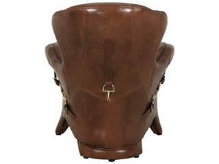 Pasargad Home Vicenza Aspen Brown Leather Accent Chair