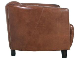 Pasargad Home Vicenza Madison Brown Leather Accent Chair