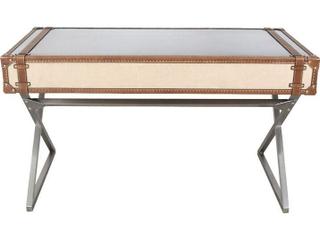Pasargad Home Vicenza Brookline Brown Silver Writing Desk