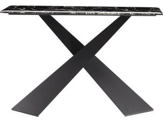 Pasargad Home Luxe Rectangular Marble Black Console Table