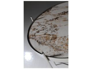 Pasargad Home Luxe Round Glass Multi Chrome End Table