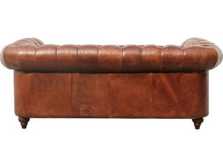 Pasargad Home Paris Club Chester Bay Brown Leather Loveseat
