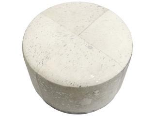 Pasargad Home Safari Silver Cowhide Ottoman