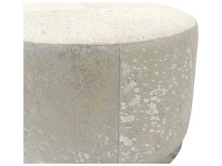 Pasargad Home Safari Silver Cowhide Ottoman