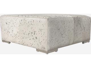 Pasargad Home Safari Silver Cowhide Ottoman