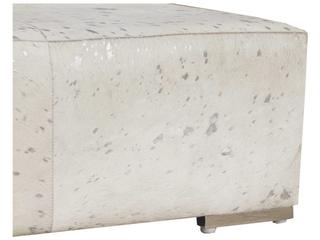 Pasargad Home Safari Silver Cowhide Ottoman