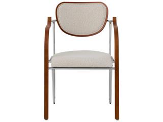 Pasargad Home Osaka Gifu Plywood Beige Upholstered Arm Dining Chair